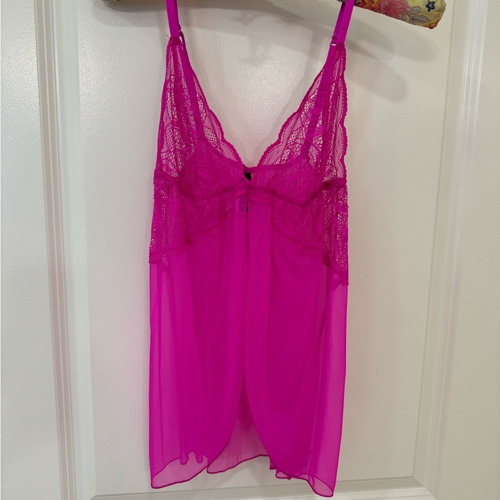 La SENZA Pink Lace Robe with Flowy Silhouette